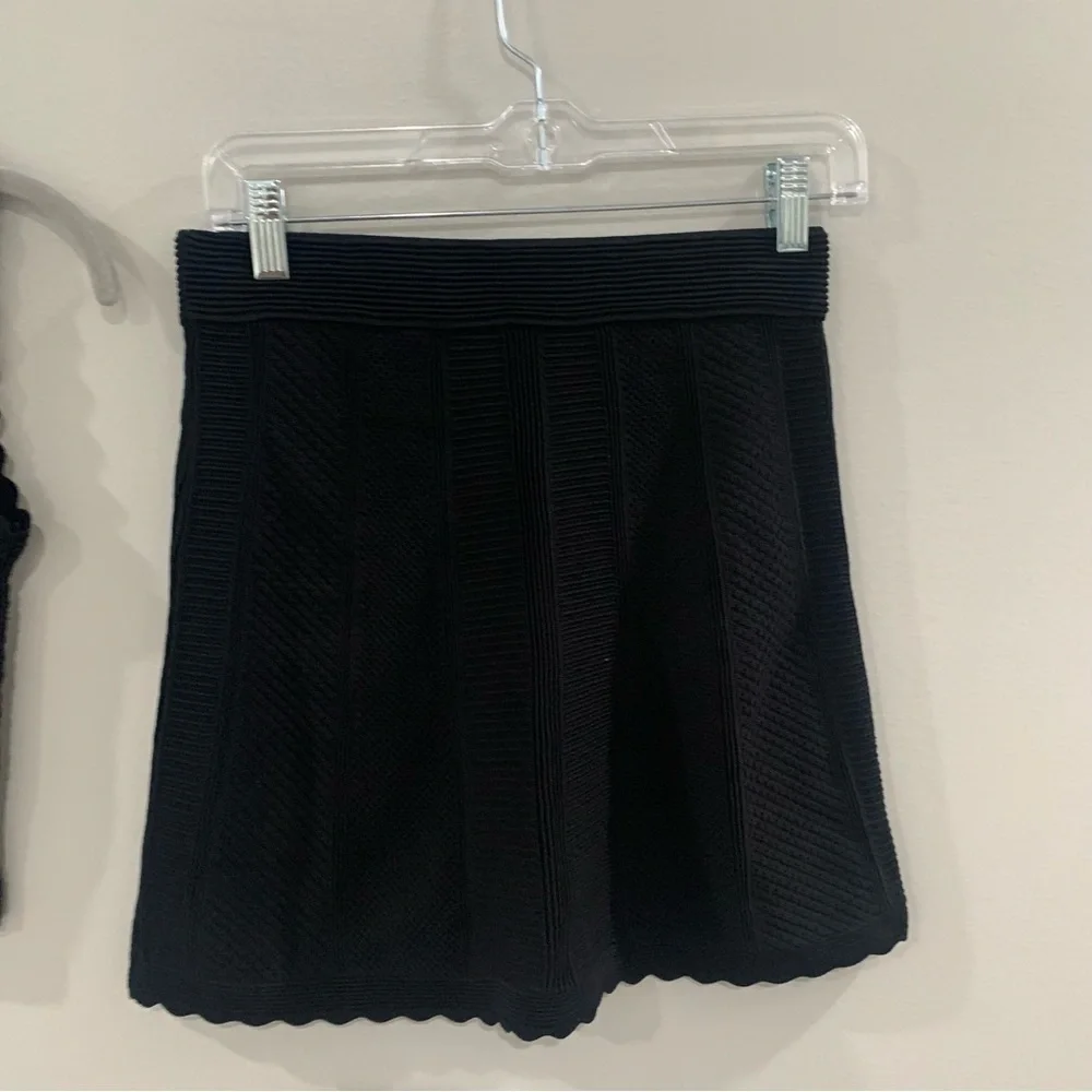 ✅ NWT The Kooples Set Openwork Knit Tank & Short Knit Skirt Scallop in Black - Picture 7 of 15